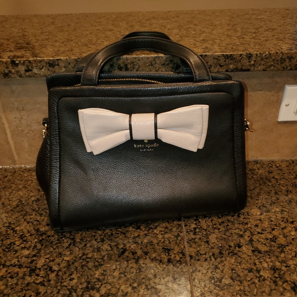 Kate Spade black crossbody satchel w bow